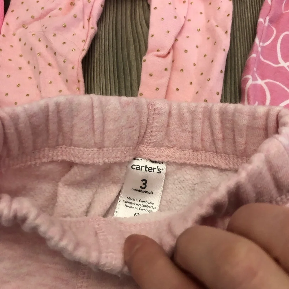 Carters Baby‎ girl 3 months pink printed leggings bundle